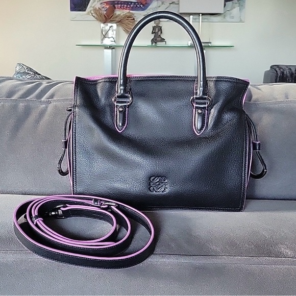 Loewe Handbags - Loewe Flamenco Black and Pink Mini Bag